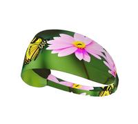 Spring Floral Butterfly Print Elastic Exercise Headband â€“ Breathable Sports Head Wrap for Yoga, Running, Cycling, Gym Workouts