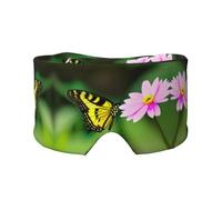 Spring Floral Butterfly Print Sleep Eye and Ear Muffs Mask - Adjustable Yoga Travel Headband, Keep Warm Shading Comfortable Aid