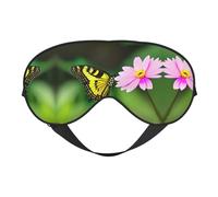 Spring Floral Butterfly Print Soft Eye Mask - Comfortable Sleep, Elastic Nighttime Shade, Eye Covers for Travel, Meditation