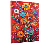 Spring Floral Canvas Wall Art, Bright Vibrant Flowers Painting, Modern Home Decor For Living Room, Bedroom, Bathroom, Office, Unframed 12x16 Inch
