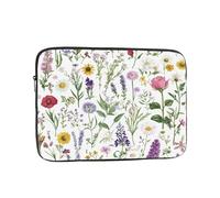 Spring Floral Laptop Case 10 Inch Plant Laptop Bag for Women Men, Water-Resistant Business Computer Carrying Bag Shockproof Notebook Sleeve