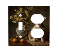 Spring Floral Light Switch Cover Plates/Outlet Covers, Elegant White Lamb and Orange Flowers for Home Decor, Thermoplastic Wall Plates, Standard Size Toggle Duplex