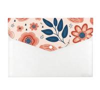 Spring Floral Plastic Wallets A4, Plastic File Folders, Important Document Folder, Office Supplies Storage Wallets, A4 Files with Snap Button, Document Holder for School Office Home Travel