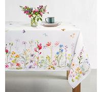 Spring Floral Tablecloth, Fabric Easter Coloring Rectangle Table Cloth For Spring Dining Room Easter Decorations, Waterproof Wrinkle Free Spring Floral Tablecloth Rectangle 60 X 84 Table Cover
