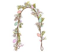 Spring Floral Wreath - 16 inch Decorative Egg Garland, Artificial Vibrant Accent, Farmhouse Porch Decor | Colorful Holiday Hanging Ornament for Entrance Wall Display Elegance: Your Exit