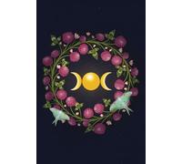 Spring floral wreath, luna moth, moon phase lined journal | Nature inspired journal | notebook | diary: 150 pages