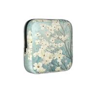 Spring Flower Blossoms Print Sanitary Napkin Storage Bag, Portable Holder for Pads, Period Pouch for Teen Girls, Reusable Sanitary Bag