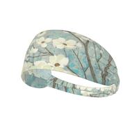 Spring Flower Blossoms Print Sports Headbands For Men Women, Moisture Wicking Sweat Band Elastic Wide Hair Bands,For Running, Cycling, Basketball, Gym Exercise, Football