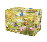 Spring Flower Butterfly Washable Dog Crate Cover Mesh Window Panels Crate Cover with Mesh Windows Medium