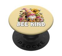Spring Flower Kindness Gnome With Bees For Women Bee Kind PopSockets Adhesive PopGrip