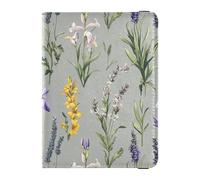 Spring Flower Lavender Grey Passport and Vaccine Card Wallet Combo Passport Case Travel Documents Wallet Passport Holder Case for Women and Men Waterproof