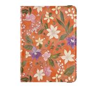 Spring Flower Terracotta Passport and Vaccine Card Holder Combo Passport Case Travel Documents Wallet Passport Holder Combo with Vaccine Card Slot for Men and Women Waterproof