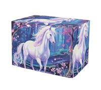 Spring Flower Unicorn UV-Resistant Dog Crate Covers Easy to Install Pet Crate Cover with Roll-up Sides Small