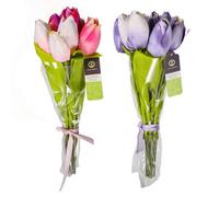 Spring Flowering Artificial Tulip Bouquet 9Pcs Assorted Colour