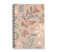 Spring Flowers and Leaves Diary 2026 A5 To Do List Notebook Calendar 2026 Diary Mens and Planner for Project Week To View Monthly Year Planner with Dotted Line Note Page Slim