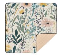 Spring Flowers Art Light Color Large Stylish Baby Floor Play mat for Indoor Outdoor 1-Piecing Foldable Baby Crawling Mat for Babies Infants Toddlers, 50'' x 50''de actividades para