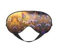 Spring Flowers Butterfly Print Soft Eye Mask/Sleep Eye Mask/Blackout Eye Mask, Suitable for Travel/Office/Yoga/Nap