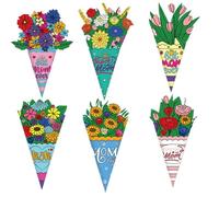 Spring Flowers Coloring Set - Craft Kit for Paper Bouquets, Educational Art Activities for Children, DIY Creative Flower Project | Handmade Coloring Kit for Children, Scu