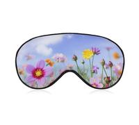Spring Flowers Eye Mask, Side Sleeping Mask Light Blindfold Sleeping Mask Nose Pad and Elastic Band for Children Women and Men