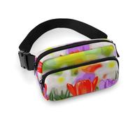 Spring Flowers Fanny Pack for Women Men Adjustable Waist Bag Belt Bag for Travel Sports Hiking, style, 20x13cm