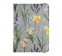 Spring Flowers Grey Passport and Vaccine Card Wallet Combo Travel Passport Wallet With Vaccination Card Slot Passport Holder Case for Men and Women Waterproof