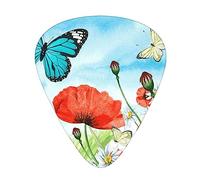 Spring Flowers Guitar Picks Guitar Accessories 12 Pack Art Bass Pick Thin, Medium Heavy Gauges 3 Sizes For Ukulele