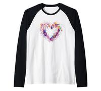 Spring Flowers Insects Heart Trail Nature Garden Fun Raglan Baseball Tee