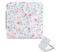 Spring Flowers Makeup Mirror, 1X/2X Square Small Mirror, Pu Leather Portable Handbag Essentials Mini Mirrors, Mini Travel Essentials Small Mirrors, Gadgets for Girls, Gifts for Women