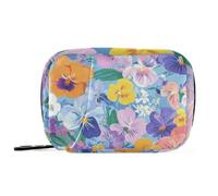 Spring Flowers Orchid Blue Travel Bag with Detachable Compartments Portable Portable Pill Organizer