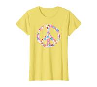 Spring Flowers Peace Sign Great Message Flowers Hippy T-Shirt