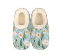 Spring Flowers Plants Floral Slippers for Women Slipper Socks Soft House Slippers Shoes for Bedroom Indoor, Winter Cozy Christmas Gifts