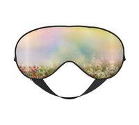 Spring Flowers Print Sleep Mask Silk Eye Cover Soft Satin Blindfold Elastic Strap Night Eyeshade Travel Nap for Women Men