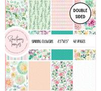 Spring Flowers Scrapbooking Paper Pack: Decorative Craft Paper Pad Supplies, Junk Journaling, Scrapbooking, & Crafting Projects - Double Sided 8 x 8"