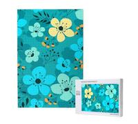 Spring Flowers Seamless Pattern,1000 Pieces Wooden Jigsaw Family Game Jigsaw Puzzles for Adults Teens