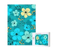 Spring Flowers Seamless Pattern,300 Pieces Wooden Jigsaw Family Game Jigsaw Puzzles for Adults Teens