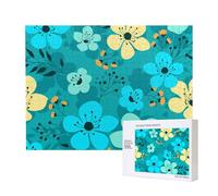 Spring Flowers Seamless Pattern,500 Pieces Wooden Jigsaw Family Game Jigsaw Puzzles for Adults Teens Home Decor