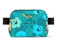 Spring Flowers Seamless Pattern, Square Waist Bag Travel Bum Bag Casual Chest Bag Fanny Pack for Men Women