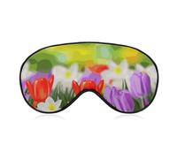 Spring Flowers Sleep Mask Soft Comfortable Eye Mask with Adjustable Strap Eye Cover Eye Shade for Men Women Work Travel