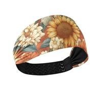 Spring Flowers Sunflower Dahlia Daylily Terracotta no slip headbands for women's hair Elastic head for Workouts Athletic Sports Gym Workouts Colorful Duchshund Dog Stars