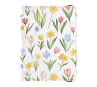 Spring Flowers tulips White Passport and Vaccine Card Holder Combo Passport Case Travel Documents Wallet Passport Holder Case for Travel Essential Waterproof