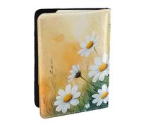 Spring Flowers White Flowers Printed Passport Holder,Travel Pu Leather Passport Cover Case Organiser for Men Women,6.5 Inch