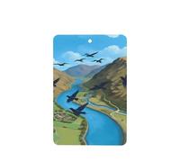 Spring Flying Swallow Pattern Car Air Fresheners 6 Pcs Rectangle Hanging Aromatherapy Tablets Scented Fresheners For Bedroom Bathroom