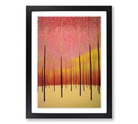 Spring Forest Abstract Framed Print | A2 Black Framed Wall Art | Ready to Hang | Abstract Landscape Picture | Living Room Bedroom Lounge Office