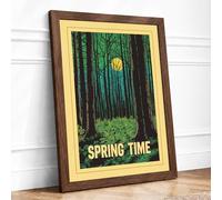 Spring Forest Awakening Botanical Framed Wall Art Print A2 (59.4×42cm) Walnut, Wall Decor for Living Room, Bedroom, Office & Home, Ready to Hang, Art Gift