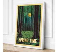 Spring Forest Awakening Canvas Wall Art Print 18x12 Inch (46 x 30 cm)