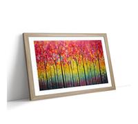Spring Forest Colour Field No.3 Framed Wall Art Print, Ready to Hang Picture for Living Room Bedroom Home Office, Oak A2 (66 x 48 cm)