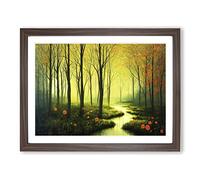 Spring Forest Flowers Vol.4 H1022 Framed Print for Living Room Bedroom Home Office Décor, Wall Art Picture Ready to Hang, Walnut A3 Frame (46 x 34 cm)