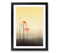 Spring Forest Minimalism No.2 Framed Wall Art Print, Ready to Hang Picture for Living Room Bedroom Home Office, Black A2 (48 x 66 cm)