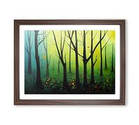 Spring Forest Painted Vol.5 Framed Print | A2 Walnut Framed Wall Art | Ready to Hang | Modern Landscape Picture | Living Room Bedroom Lounge Office