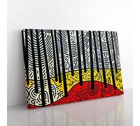 Spring Forest Pop Art Abstract Canvas Wall Art Print Ready to Hang, Framed Picture for Living Room Bedroom Home Office Décor, 76x50 cm (30x20 Inch)